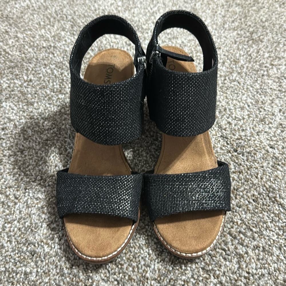 Tom’s Majorca Black Heeled Sandal
